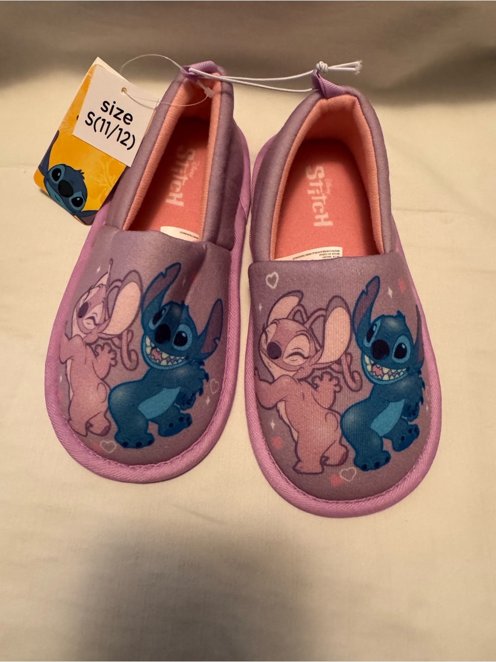NWT Disney Lilo & Stitch Toddler Slippers Angel Purple Size S 11/12